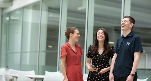 People discussing and working