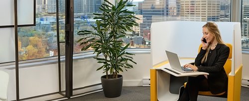 Woman working on laptop