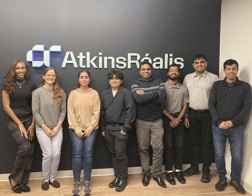 Diverse team of professionals at AtkinsRéalis office