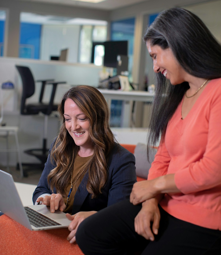 two people discussing