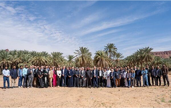 team sitting around lunch table