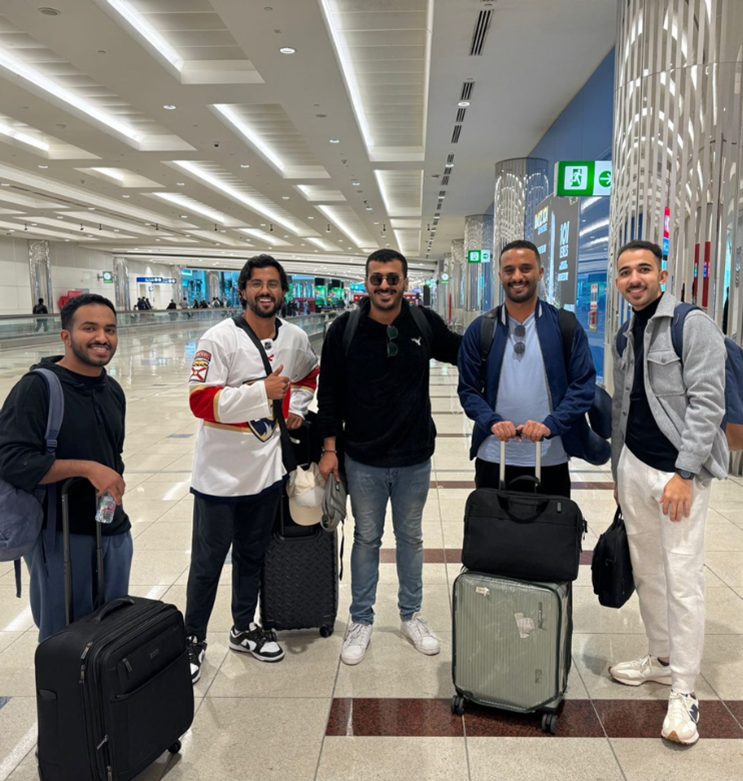 five people on airport