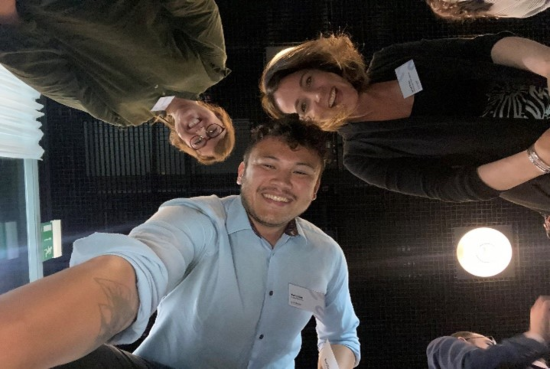 Harry with his colleagues at an event.