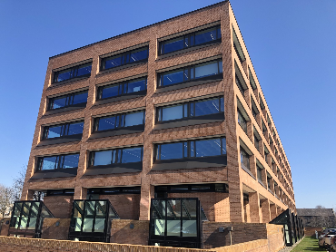 Tom Johnson House, Dublin, Ireland - brick building against a bright blue sky